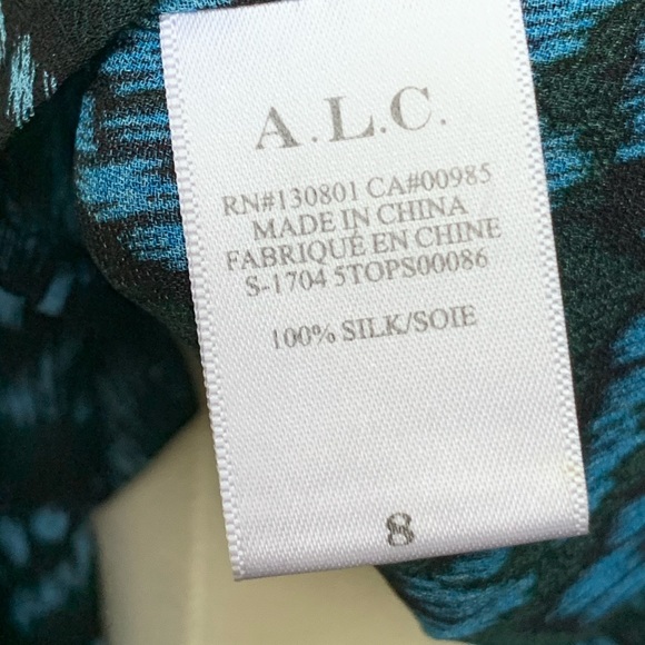 A.L.C Women’s Silk Button Down Shirt Long Sleeve 8 - Picture 10 of 11